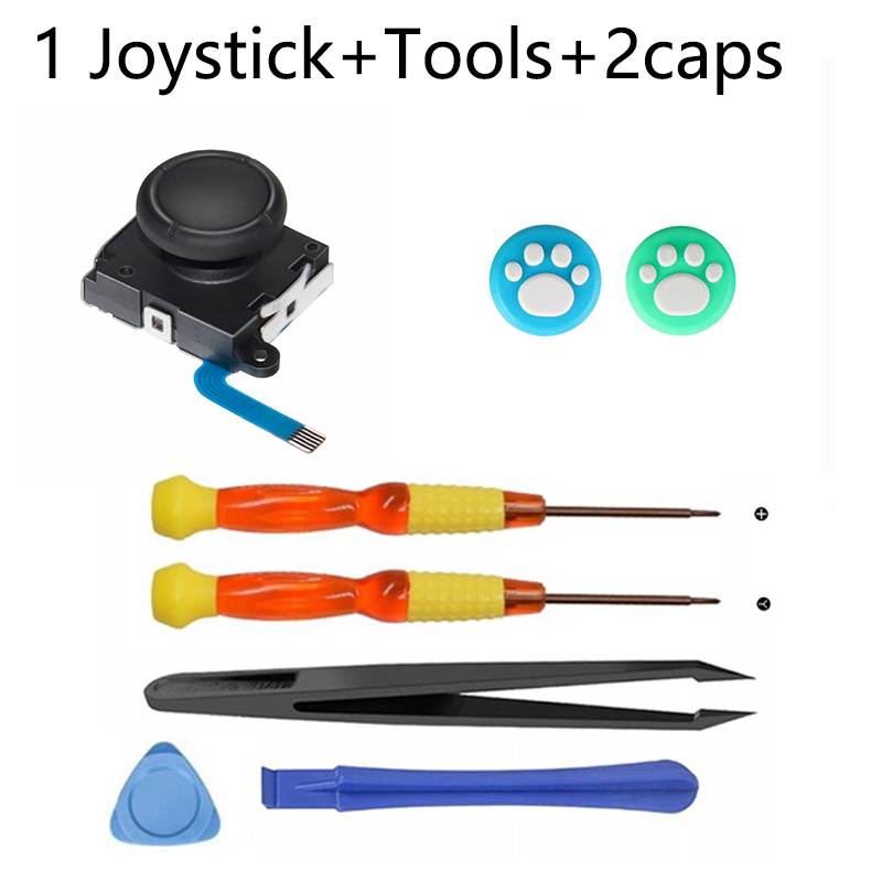 3D Joystick for NS Joy Con Nintend Switch/LITE Left Right Analog Sticks Replacement for Joy Stick Controller Repair Accessories: 1joystick5tools2caps