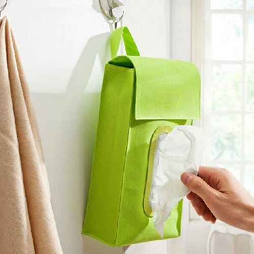 Hanging Cuboid Solid Tissue Box Dispenser Car Home Room Facial Napkin Box Cover