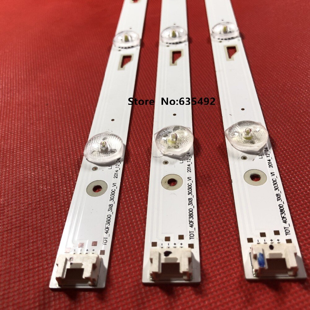 3Pcs Led Backlight TOT-40F3800-3X8-3030C-V1 4c-lb400t-yhs Voor Tc L 40 "Tv L40F3303B L40F3301B L40F3800A Screen LVF400SS0TE2V2