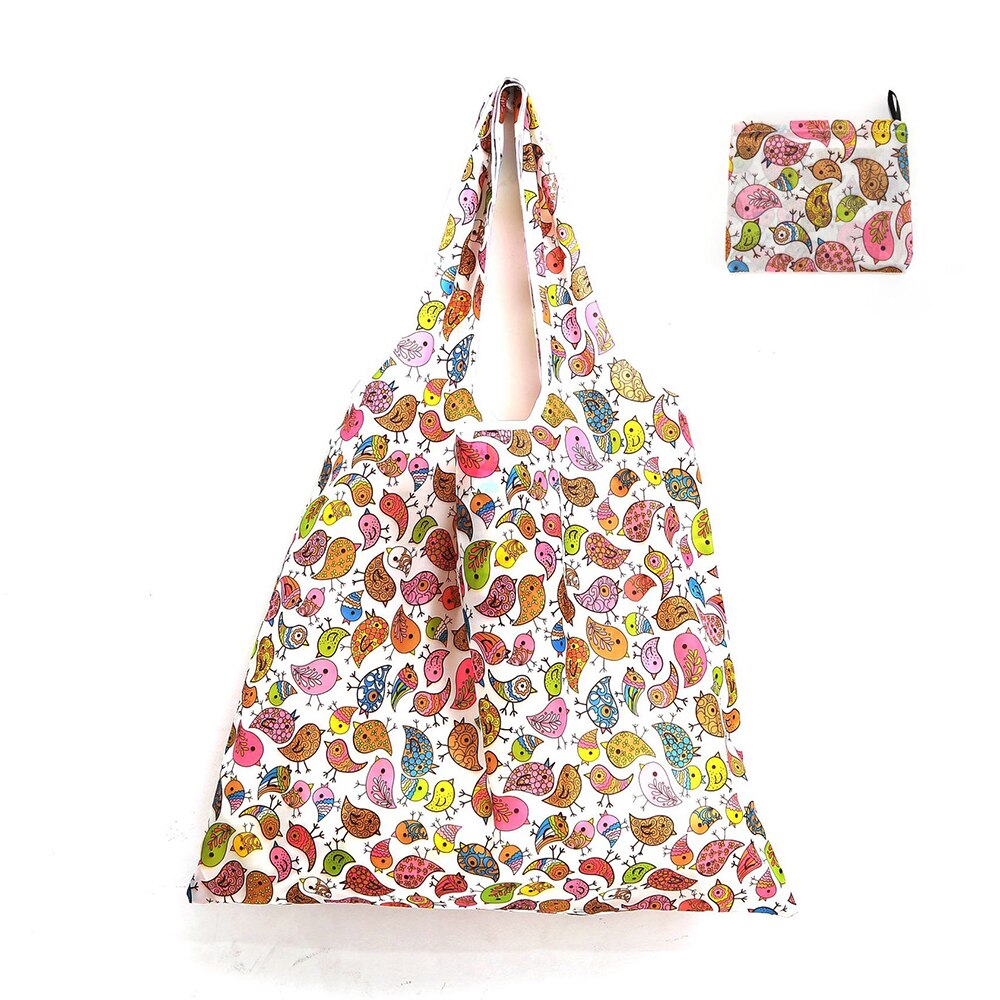 Reusable Eco-Friendly Grocery Foldable Shopping Bags Women Large Size Premium Slight Duty Folding Tote Bag With Handle: F