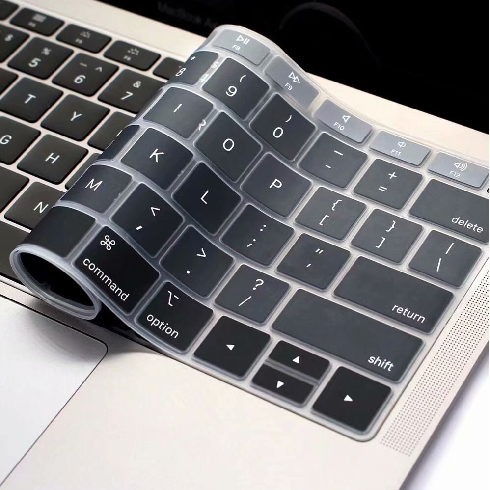 Silicon Waterproof Keyboard Film Skin EU US English Keyboard Skin for Macbook Pro 13 15 Keyboard Cover A1989 A1990