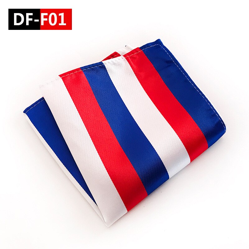 20 Style Luxury Striped Men Pocket Square Hanky Classic Wedding Party Handkerchief Soft Silk Vintage Hankies Chest Towel: DF-F01