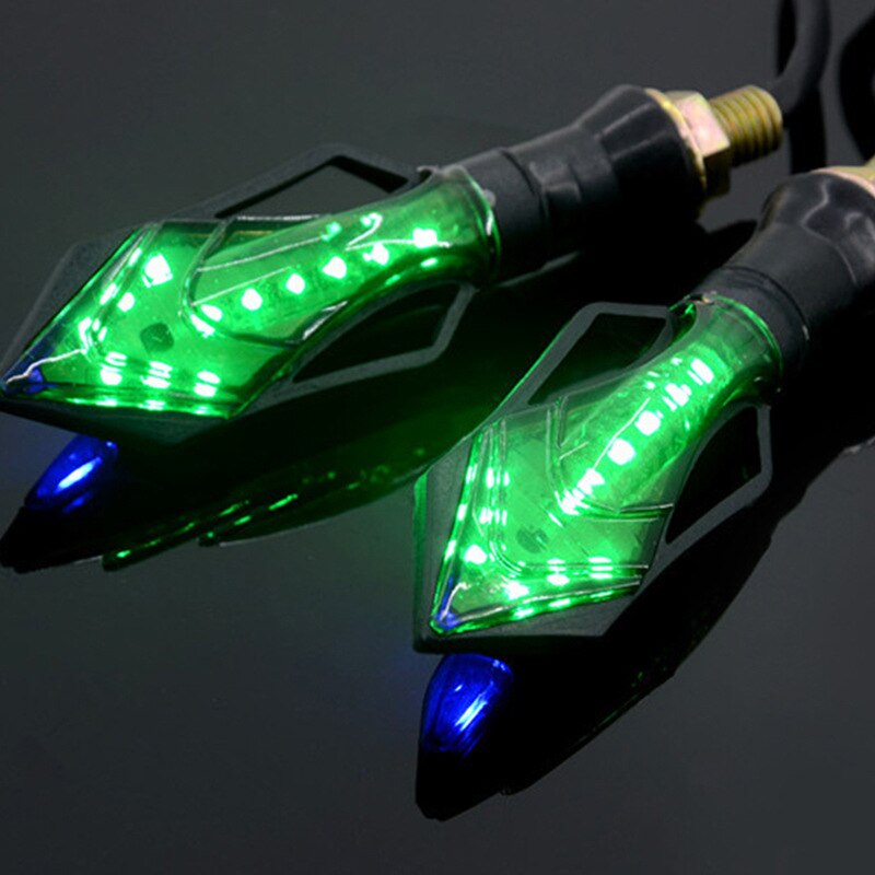 12V Motorcycle Double Color LED Signal Light Turn Signal Rear Indicator: Green