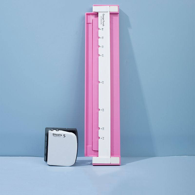 Multifunctional A4 Paper 30-hole Multi-hole Punch B5 26-hole A5 20-hole Binding Clip Daolin Loose-leaf Punch Diy Manual Punch: A  pink