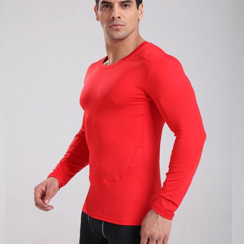 Quick Dry Compression Long Sleeves T Shirts Men Fitness Cycling Clothing Skinny Tights Bodybuilding Running Gym Tops Elasticity