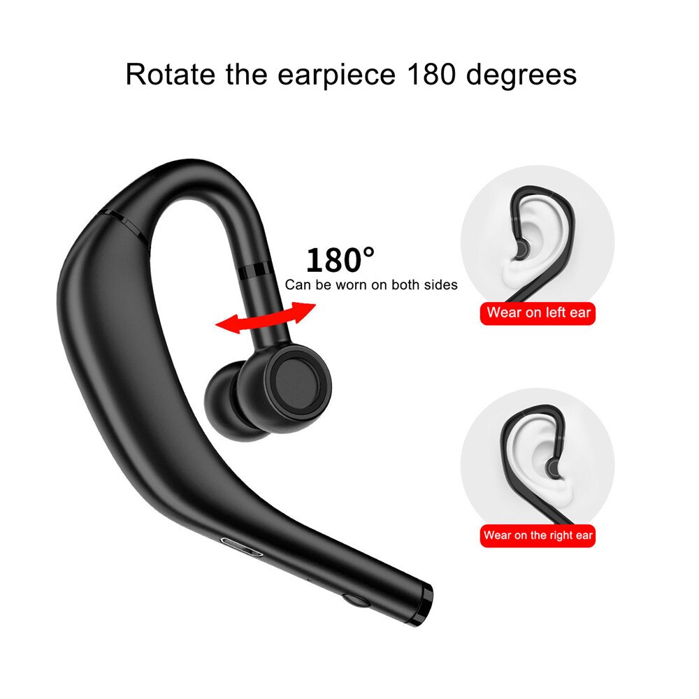 Hands-free 5.0 Bluetooth Headset Waterproof Bluetooth Earpiece With Mic HD Call For Smart Phone Car Business Wireless Earphone