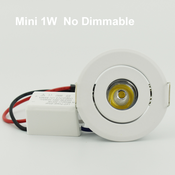 10pcs 1W 3W LED Recessed Down light Spot Ceiling Light Small Size Cut 40-45mm White Silver White Finish Full Aluminum: changeable / 1w