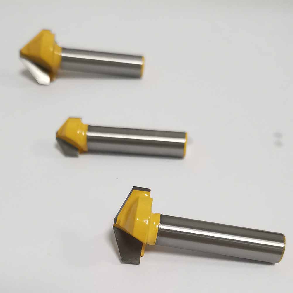 6mm Double Edge Folding V Groove Router Bits for Wood/ACP/ACM Carbide Aluminum Woodworking End mill 3d Wood Milling Cutter