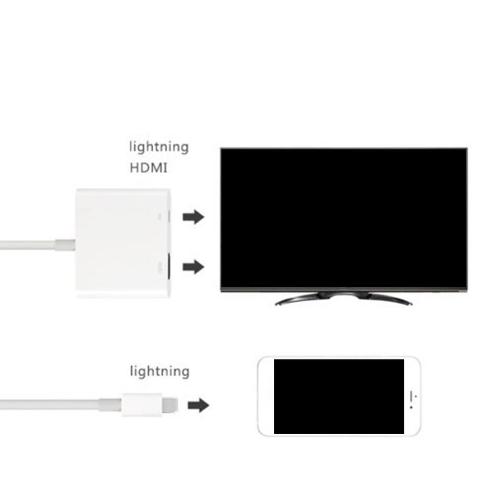 Lightning Naar Hdmi Interface Adapter Kabel Digitale Av Tv Plug & Play 1080P Hd Voor Iphone