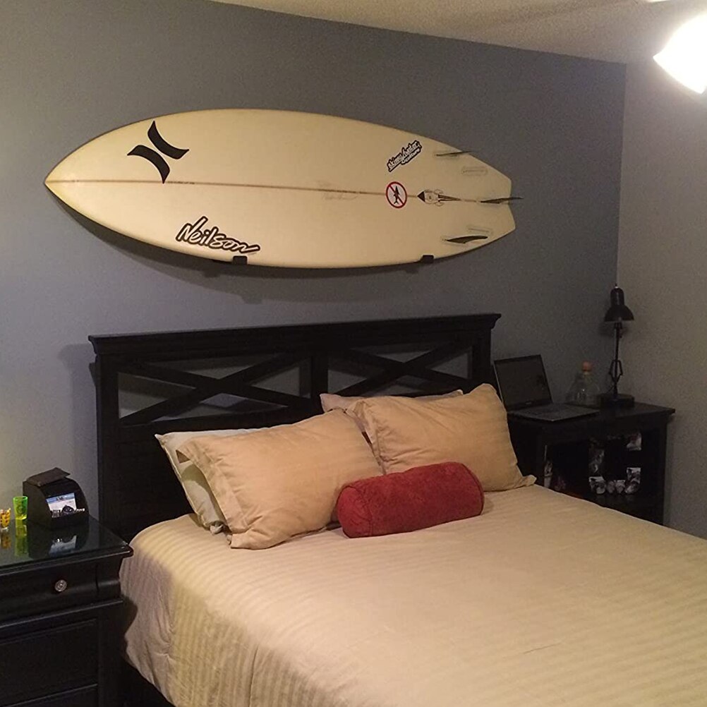 2pcs Surfboard Wall Rack Display Rack Wall-Mounted Surfboard Hanger Black