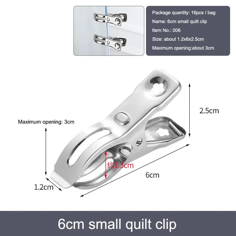 3-20 Stuks Kleding Clips Rvs Zwembad Handdoek Clips Wasknijpers Pinnen Houders Kleding Quilts Klemmen Afdichting clip Naaien Clip: Antique Zinc