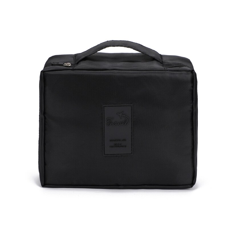 Multifunction Travel Cosmetic Bag Neceser Women Makeup Bags Toiletries Organizer Waterproof Female Storage Make up Cases: Black