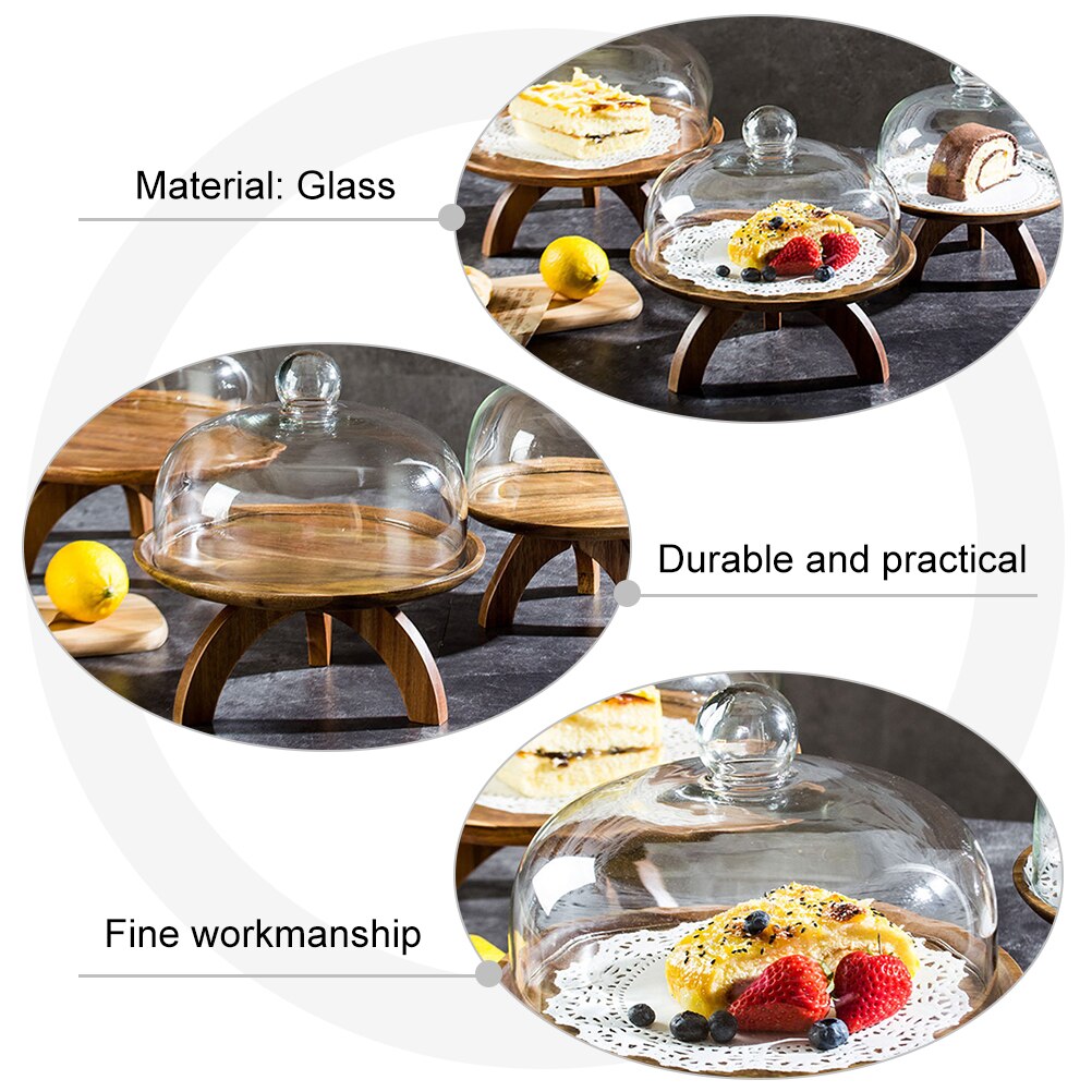 Premium Glass Dust Cover Cake Cover Simple Glass Dessert Cover Glass Dust-proof Dome Snack Display Cover