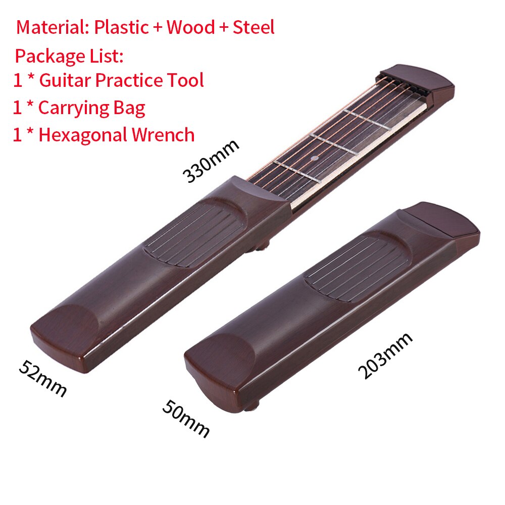 6-String Pocket Guitar Chord Trainer Folk Guitar Practice Tools Gadget 6 Frets with Rotatable Chords Chart Screen for Beginners: Chord Trainer 3