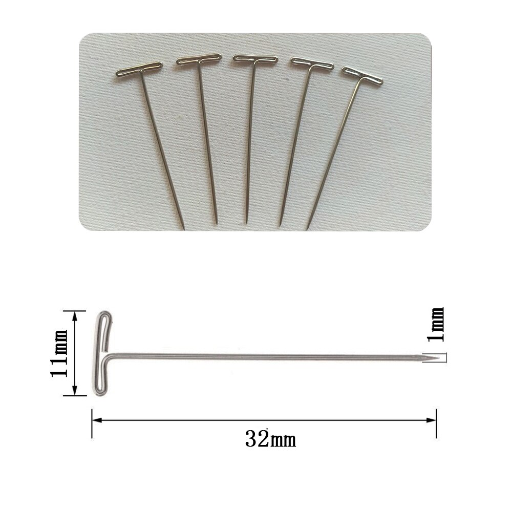 150 stk paryk t-ben 32mm med plastkasse til blokering af strikning af modelleringshåndværk