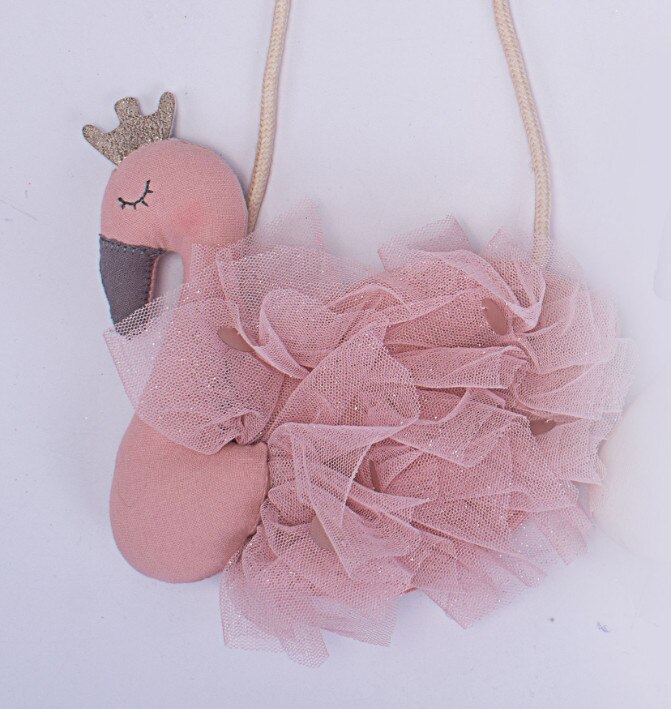 Pudcoco børnepung håndtaske tegnebog pige taske kawaii 3d svane kid skuldertaske lolita baby små blonder tasker: -en