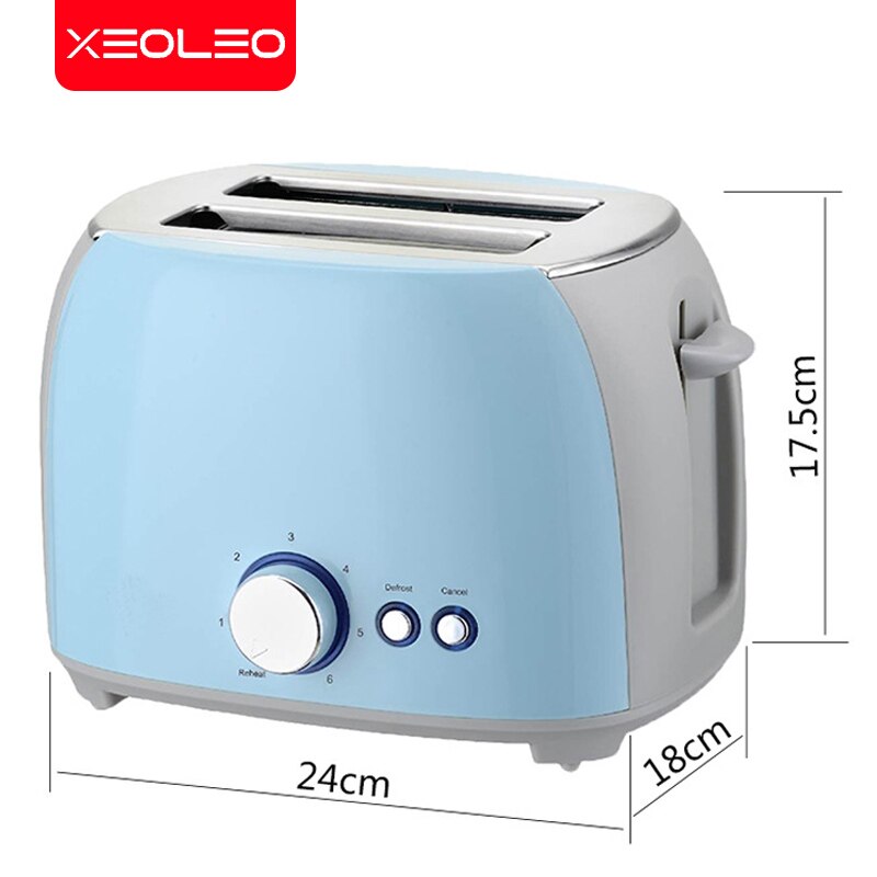 XEOLEO Automatic Toaster Sandwich Maker 2 Slices Breakfast Machine 6 Speeds Baking Cooking Appliances Home/Office Toasters 800W