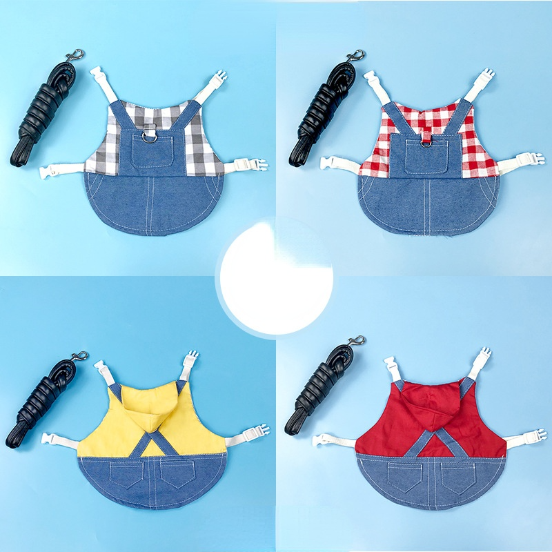 Vêtements pour animaux de compagnie lapin, harnais, laisses, cochon d&#39;inde, gilet, veste en denim, chapeau de sport, manteau pour lapin furet hamster