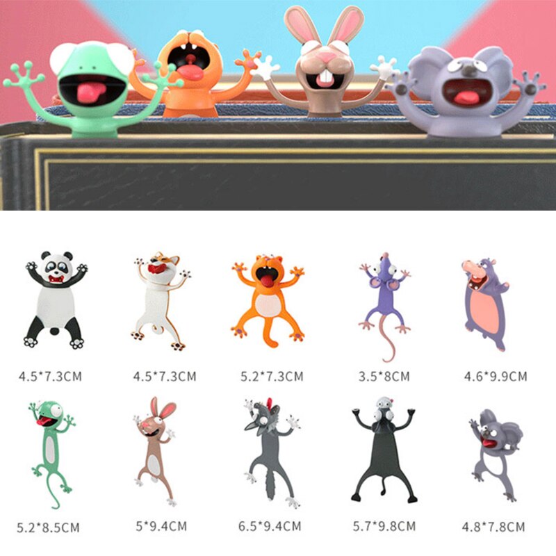 Leuke 3D Dier Cartoon Bladwijzers Kat Konijn Muis Wolf Boek Marks Kid Meisje Leraar Office School Kawaii Briefpapier Leveringen