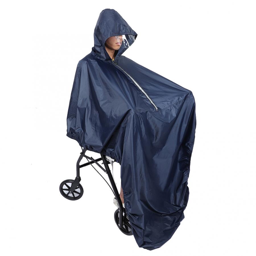 Kvinder ældre sundhedspleje ultralet vandtæt hætteklædt kørestol regndække regnfrakke genanvendelig kørestol regnfrakke