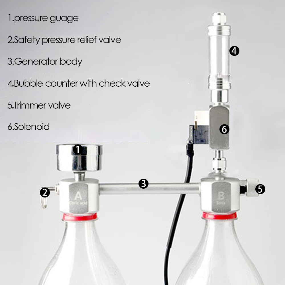 CO2 Aquarium Diy CO2 Generator Systeem Kit Met Bubble Counter Solenoid Terugslagklep Voor Planten Aquarium Aquarium CO2 Diffuser