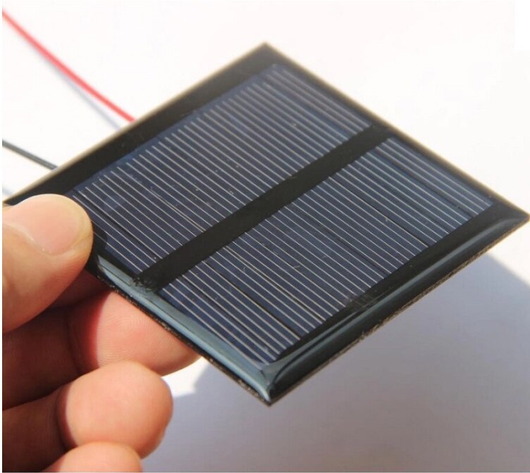 0.6w 5.5v solcelle polykrystallinsk solpanel diy sollegetøjspanel oplader med 15cm kabel ledningslampe 65*65*3mm