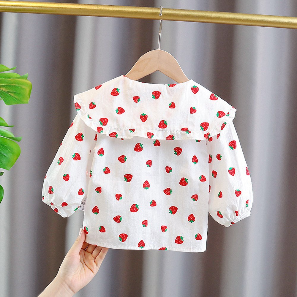 Süße Mädchen freundlicher Flora Hemd Frühling Herbst Langarm freundlicher Baby Grundlegende Bluse Spitzen Outfits ADK223