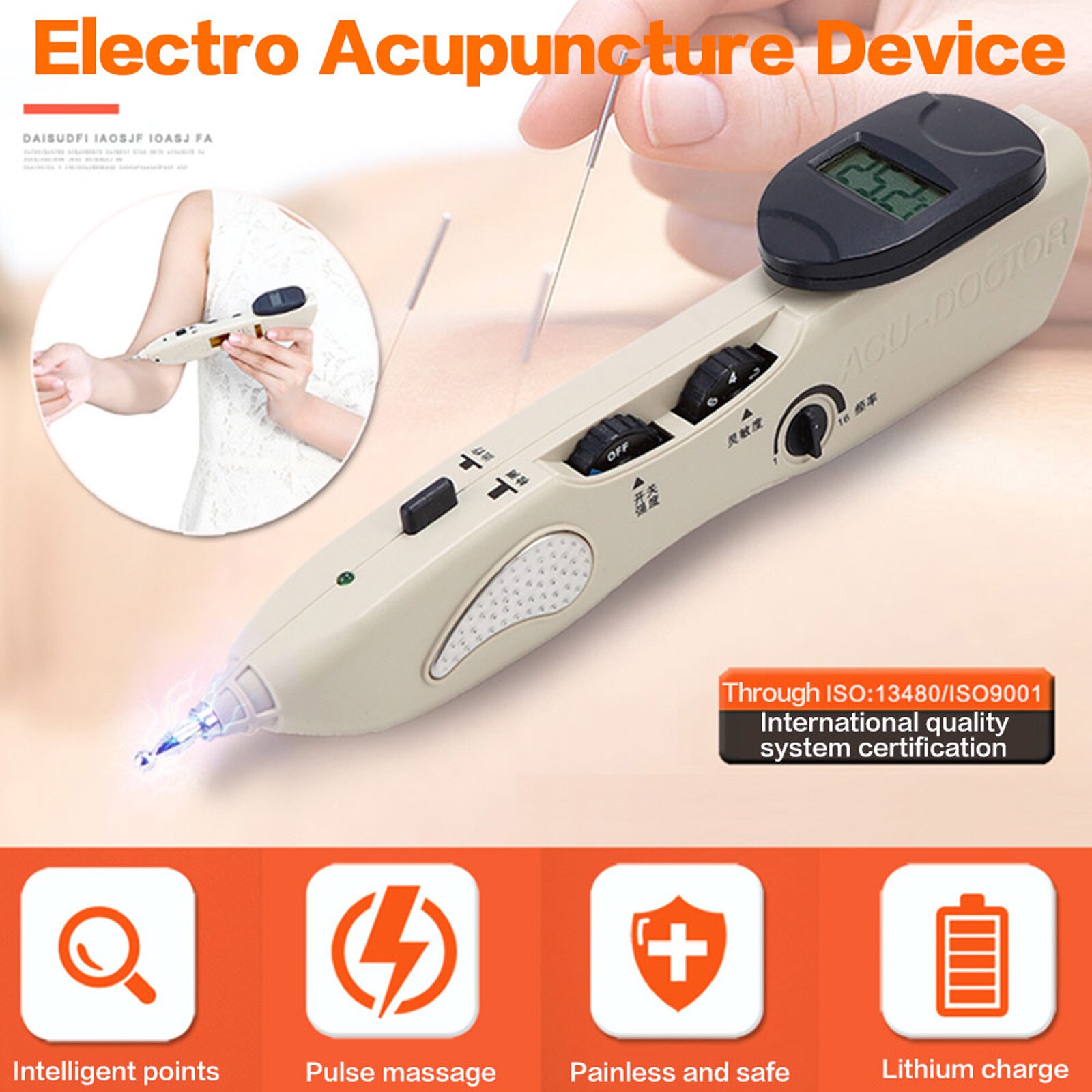 Oplaadbare Meridiaan Acupunctuur Pen Handheld Acupunctuurpunt Massage Pen Met Digitale Display Spier Stimulator Apparaat