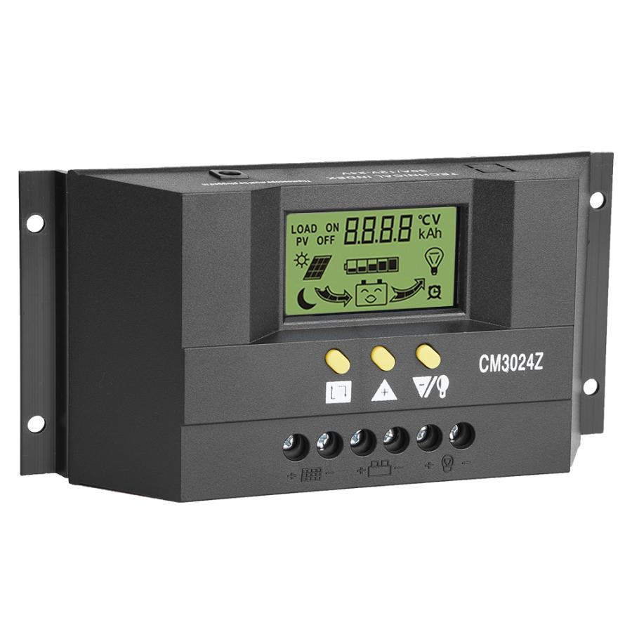 12V 24V PWM Intelligent Solar Panel Charge Controller Regulator LCD Display 30A Solar Charge Regulator