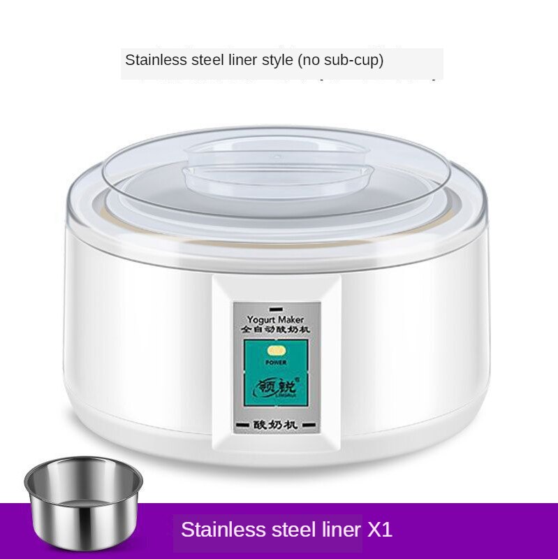 1.5l automatisk yoghurtmaskine med 7 dåser multifunktionel liner i rustfrit stål natto risvin marineret yoghurtmaskine: Uden en kop / Os