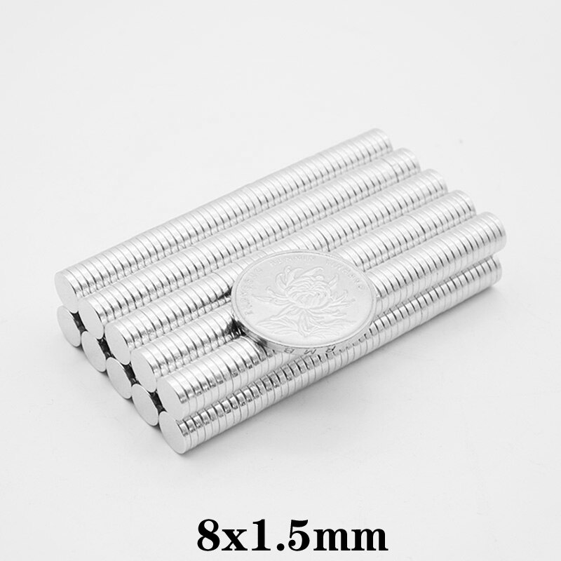 20 ~ 800Pcs 8X1.5 Mm Circulaire Kleine Magneet Sterke 8Mm X 1.5 Mm N35 Neodymium Magneet disc Dia 8X1.5 Mm Permanente Ndfeb Magneet 8*1.5