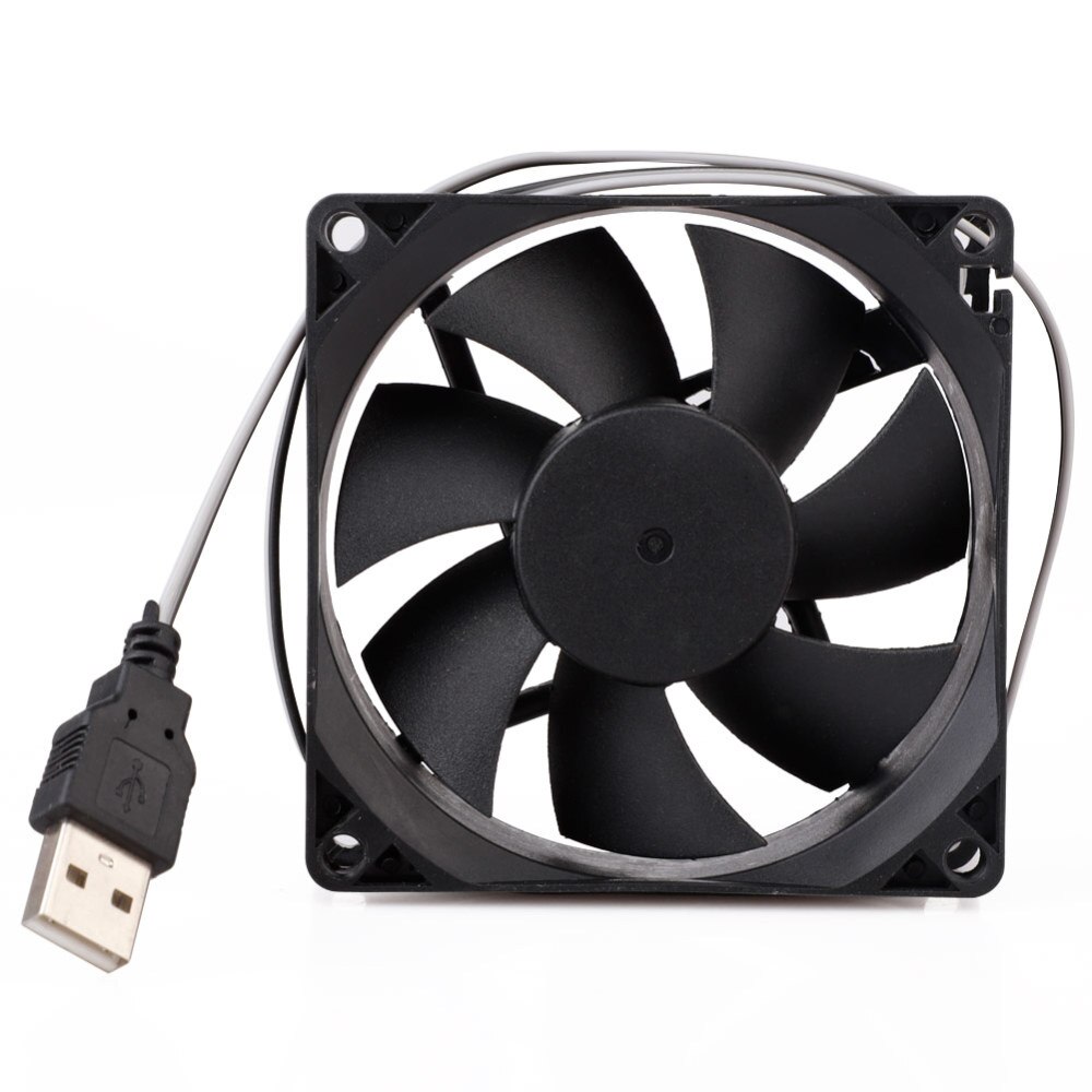 5V 80mm Computer Fan Portable USB Cooler Small PC CPU Cooling Computer Components Cooling Accessories Black Low Noise