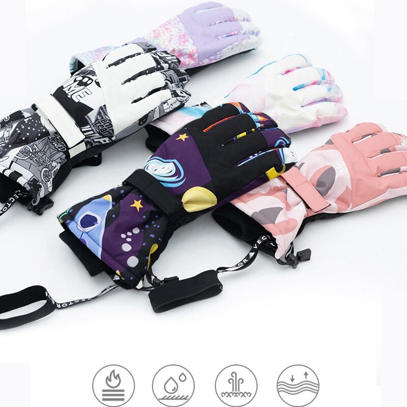 Meisjes jongens waterdichte warme handschoenen fietsen sneeuw kinderen winddicht skiën snowboard handschoenen winter thermische skihandschoenen