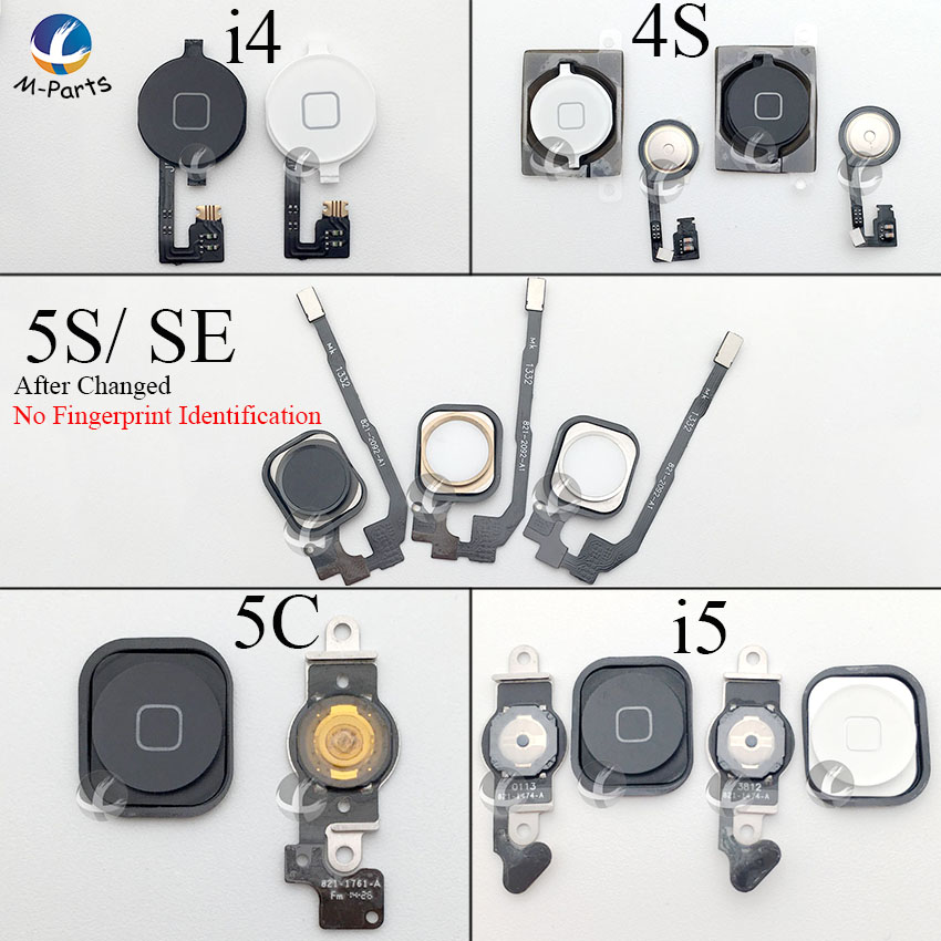 Für iPhone 4 4 S 5 5 S 5C SE Heimat Taste mit biegen Kabel Menü Geschmack Schlüssel Kappe 100% Neue OEM Bildschirm Kontrolle Reparatur