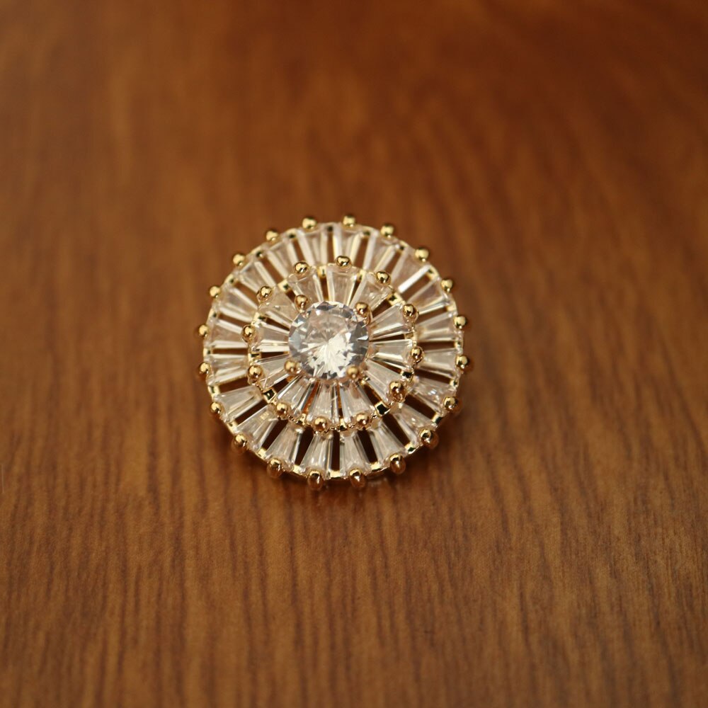 5pc/lot Luxury crystal buttons for clothes Cubic zirconia button for coat Decorative CZ sewing buttons for cashmere cardigan