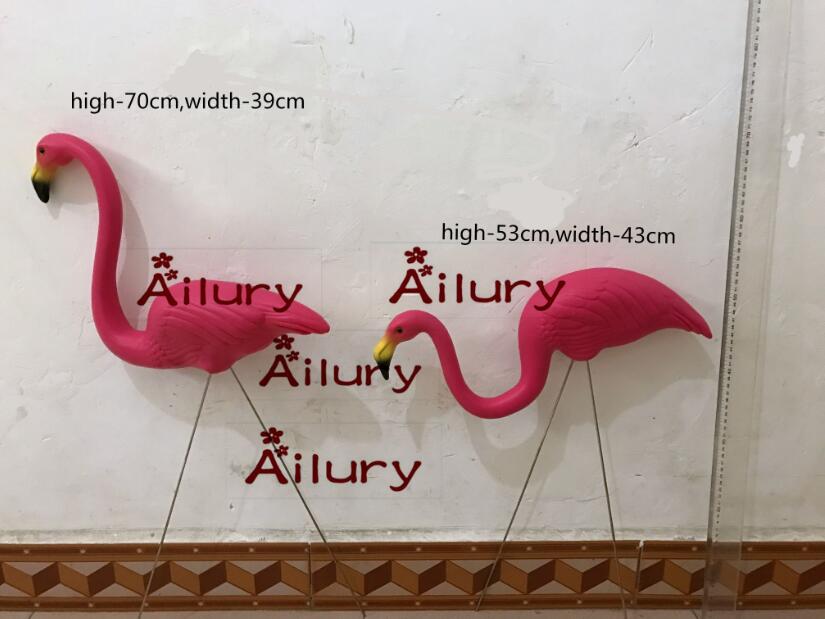 2pcs.H70cm/53cm,plastic pink Flamingo Garden Lawn Decoration theme party dessert table arranged.Balcony Decoration