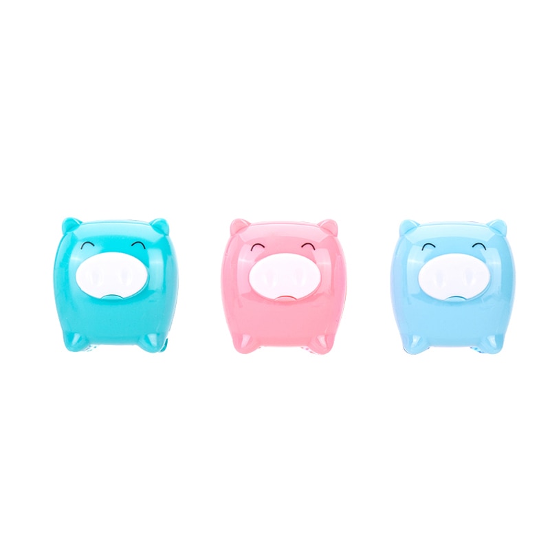 Deli-afilador de lápices de colores para niños, bonitos, Kawaii, Animal Pig, color caramelo, útiles escolares para niños, papelería coreana, 1 Uds.
