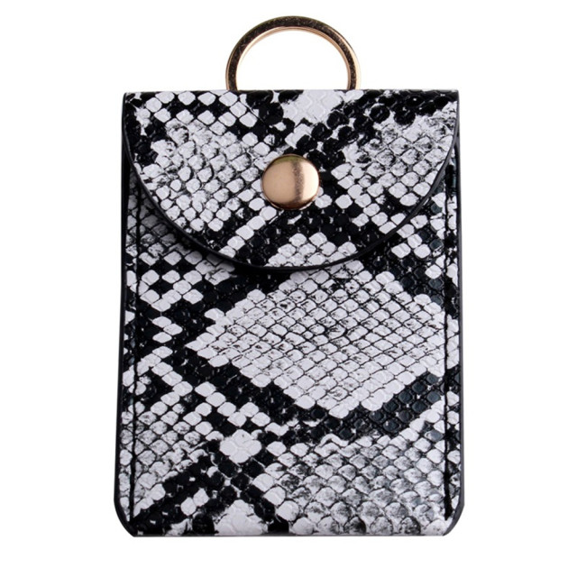 Creditcardhouder Mannen Vrouwen Pu Lederen Mini Visitekaarthouder Reizen Id Bank Kaarthouder Case Cover: white snake pattern