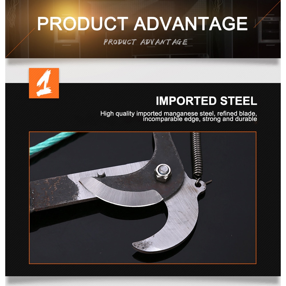 3.3M High Altitude Pruning Shears Tree Trimmer Branches Cutter Garden Pruning Scissor Pick Fruit Tool With Rope Pulley Shear