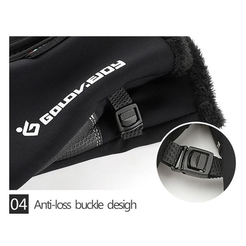 Winter Waterproof Men's Gloves Touch Screen Anti-Slip Zipper Cold-proof Gloves Women Riding Skiing Warm Thicken Fluff Gloves