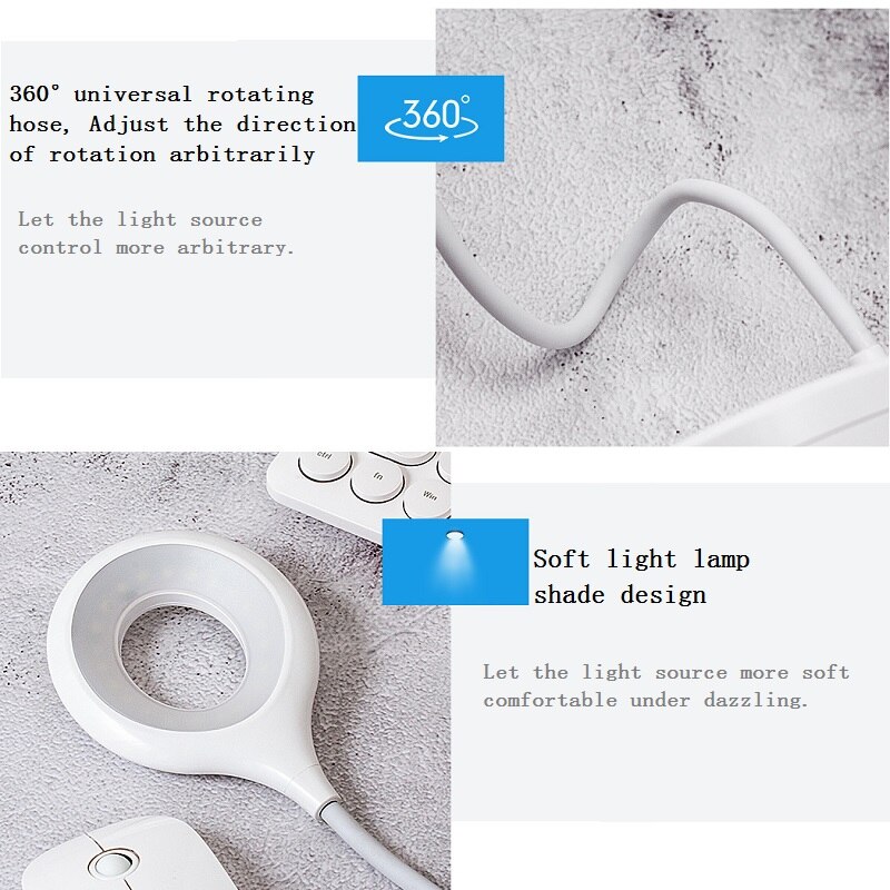 Desktop Power Socket with 3Way Socket 2USB Vertical Table Lamp Touch Switch Three-speed Adjustment Brightness Electric Outlet