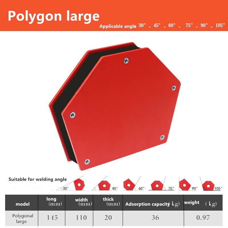 Triangle / Polygon Multi-angle Magnet Welding Holder Arrow Magnetic Clamp for Welding Magnet Rivet Process Tools 25/50/75LBS: Polygon large