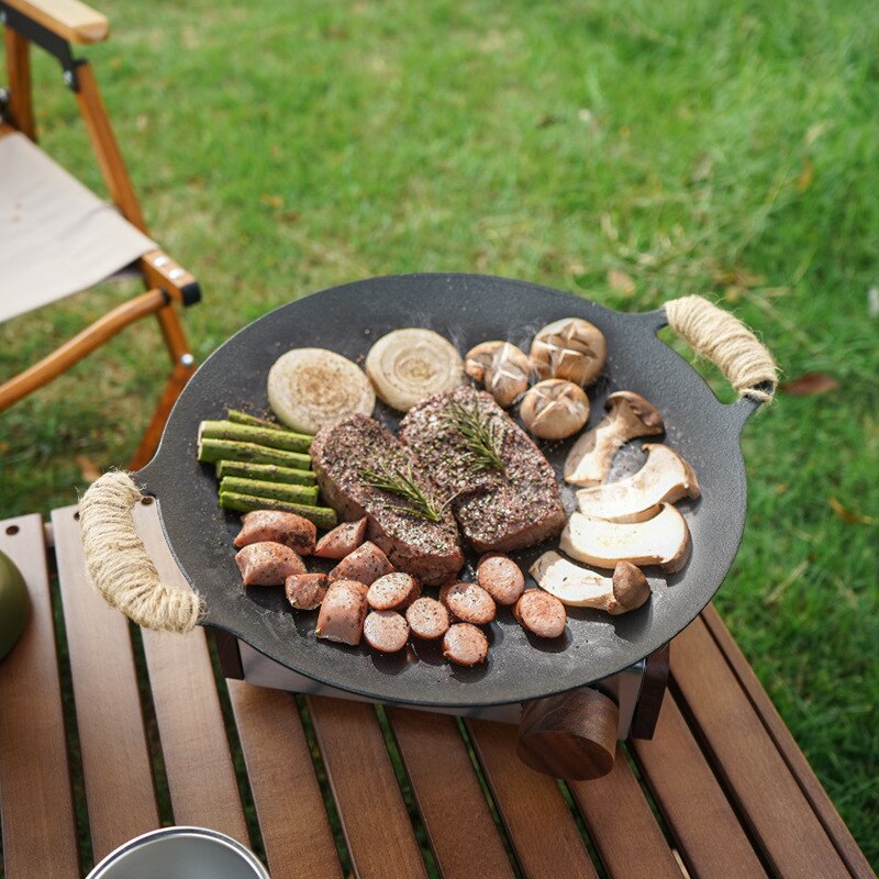 BBQ Outdoor camping barbecue plate Korean barbecue plate gas induction cooker with frying pan grill plate barbecue supplies