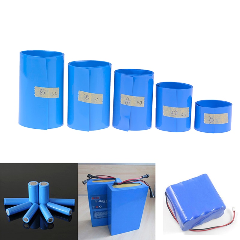 30/50/65/75/85mm18650 batterie au Lithium Tube thermorétractable Tube Li-ion enveloppe couverture peau PVC Film rétractable manchon accessoires