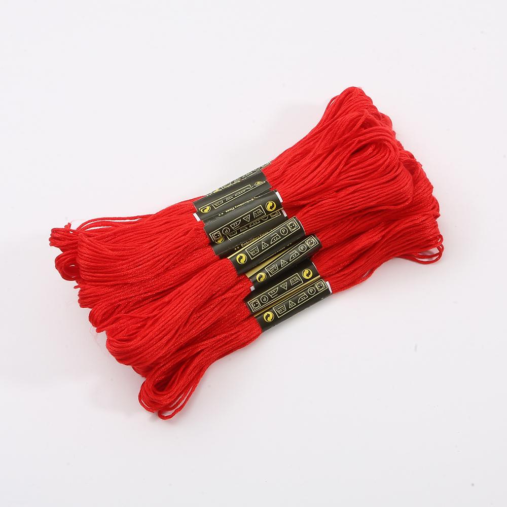 Fil de couture en point de croix coloré, 5 pièces/sac par petite barre 7.5m, , fournitures et tissus pour bricolage de vêtements, offre spéciale: red