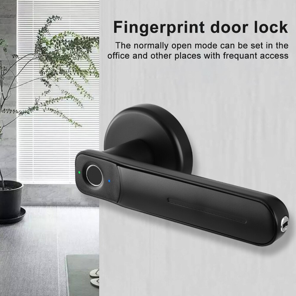 Eenvoudig te installeren, veilig appartement handvat, vingerafdruk deurslot, usb-poort, hardware, thuiskantoor, elektrisch, slim met sleutels, zinklegering