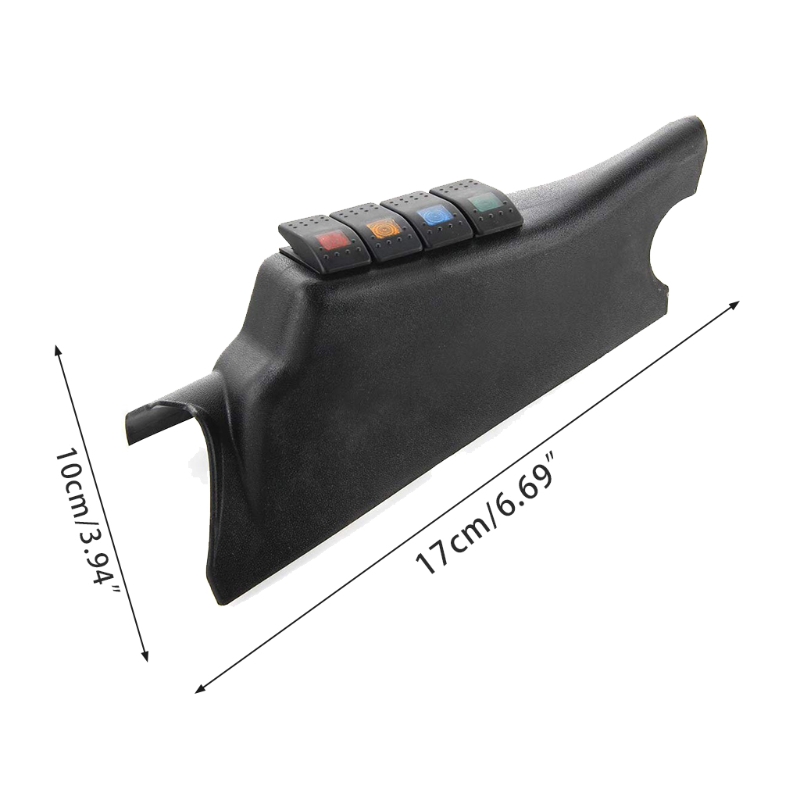 Car Left Right Side A-Pillar 4 Rocker Switch Panel Pod with Control Compatible with 2007 Jeep-Wrangler JK-JEE