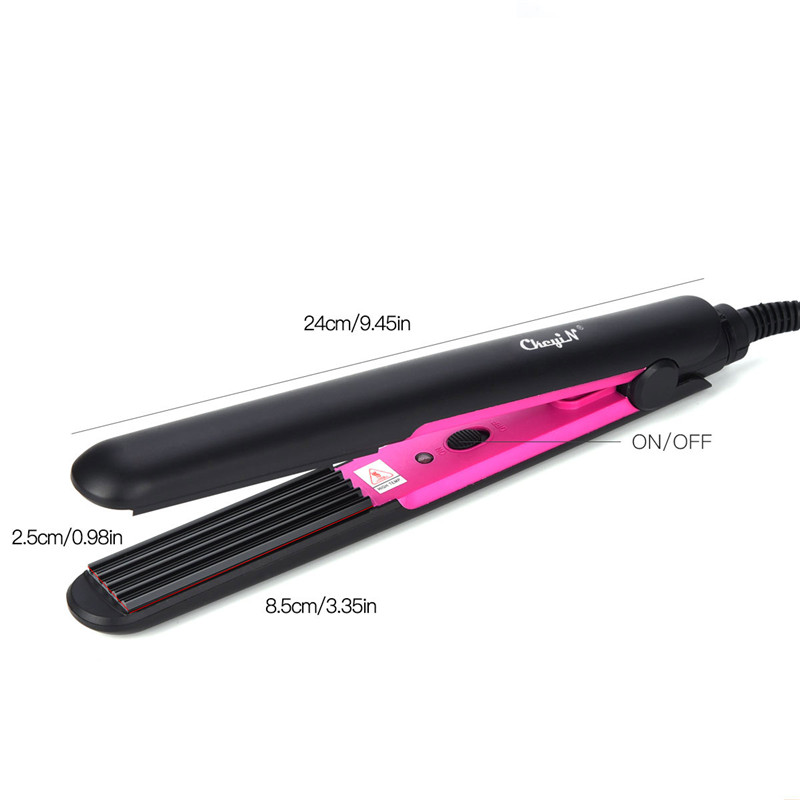 Plancha de pelo corrugado de cerámica para ondulación, planchas planas, plancha para rizar el pelo, plancha plana ondulada eléctrica