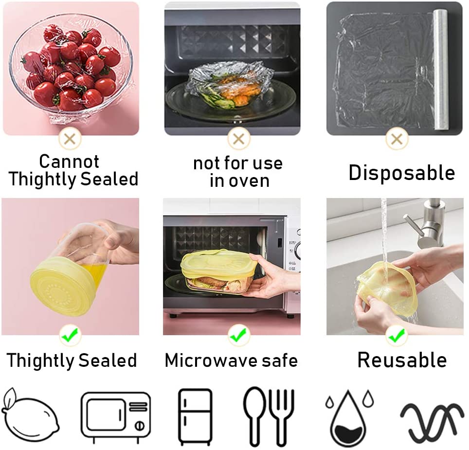 6 stuks siliconen rekdeksels universele deksel siliconen kom pot deksel siliconen deksel pan koken voedsel vers deksel magnetron deksel