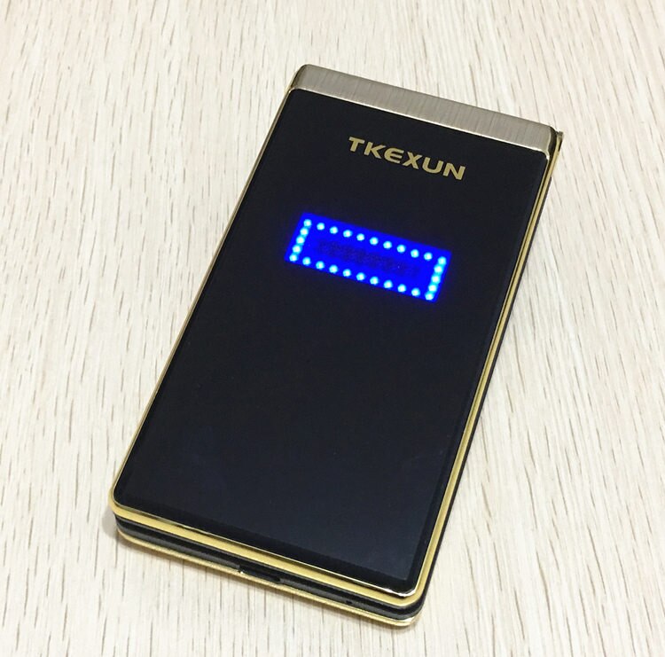 TKEXUN M2 Flip Metall Körper Telefon 3,0 Handschrift Bildschirm Mobile Handy Clamshell Dual Bildschirm Große Batterie Große Tastatur: add 8GB TF card / gold